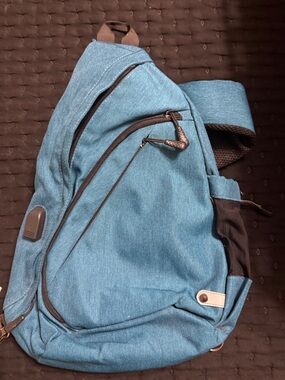 Blue Sling Crossbody Backpack for woman - Everyday Travel Bag